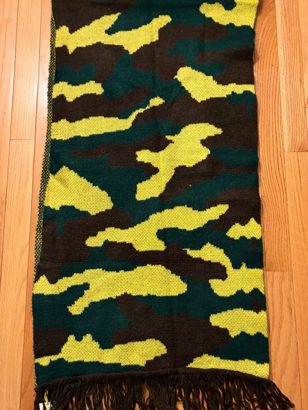Women’s Camouflage Knit Scarf Wrap in Yellow, Green & Brown